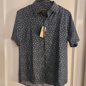 Michael Kors Men's Navy Floral Button-Down Shirt